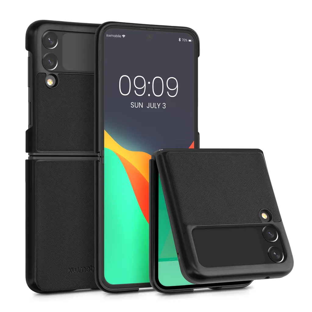 Kwmobile Flip Hardcase Kompatibel Mit Samsung Galaxy Z Flip 3 5G - Hülle Für Foldable Handy - Handyhülle In Schwarz 6 Kwmobile Flip Hardcase Kompatibel Mit Samsung Galaxy Z Flip 3 5G - Hülle Für Foldable Handy - Handyhülle In Schwarz – Bild 4
