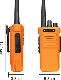 Retevis RT29 Walkie-Talkie, Funkgeräte Mit 16 Kanäle, 3200mAh-Li-Ionen, CTCSS/DCS-VOX, Scan-Alarm (3 Stück, Orange) -Elektronikpunkt 98029fe86141cfc3fd52253e14fd4f02