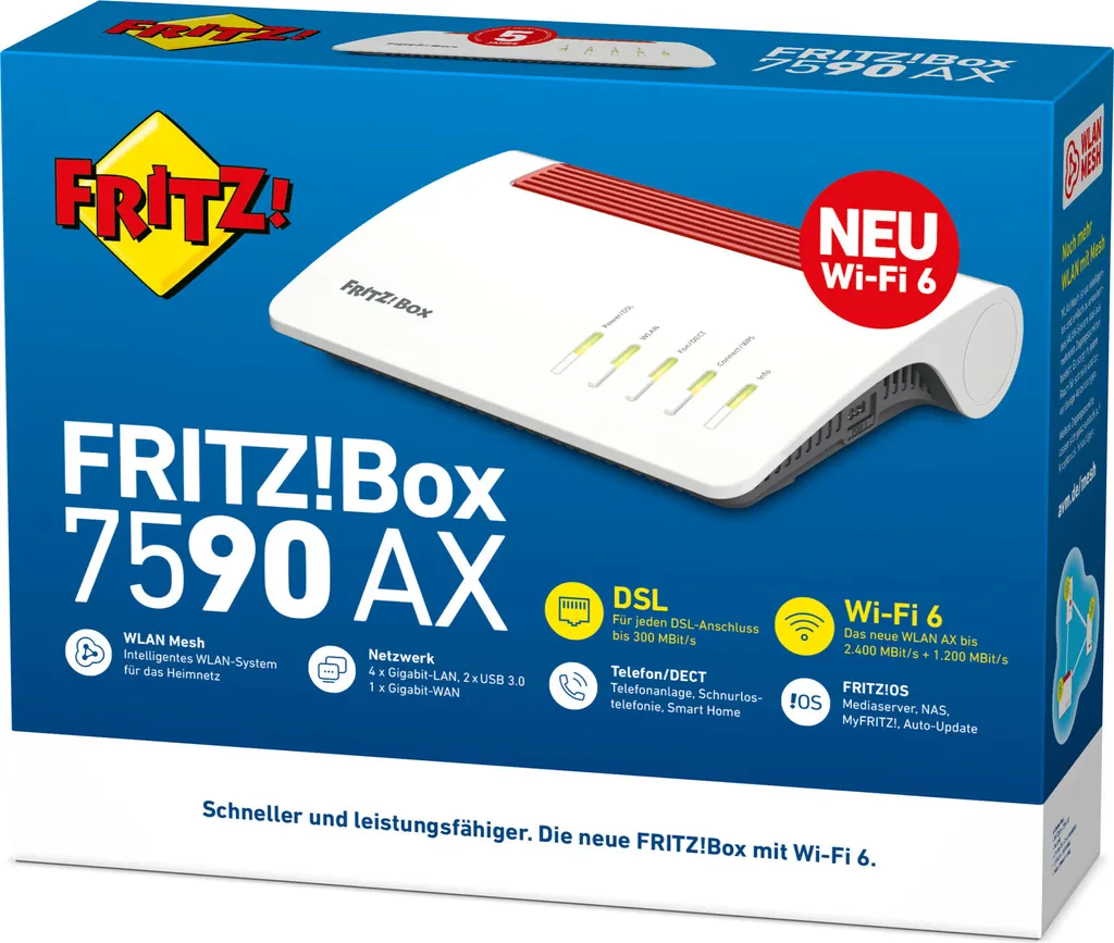 AVM FRITZ!Box 7590 AX WLAN-Router Gigabit Ethernet Dual-Band (2,4 GHz/5 GHz) Weiß 11 AVM FRITZ!Box 7590 AX WLAN-Router Gigabit Ethernet Dual-Band (2,4 GHz/5 GHz) Weiß – Bild 9
