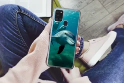 MuchoWow® Handyhülle Schutzhülle Hülle Für Samsung Galaxy A21s Wasser - Delphin - Blau Silikon Softcase Handy Hülle - Hartschale -Elektronikpunkt 9c0cf8608d0f304a431258e47666cb72