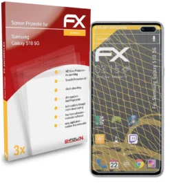 AtFoliX FX-Antireflex 3x Schutzfolie Kompatibel Mit Samsung Galaxy S10 5G Panzerfolie