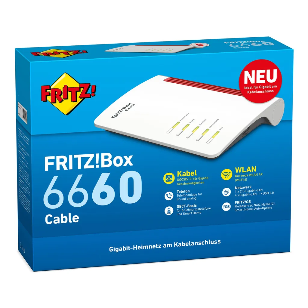 AVM FRITZ!Box 6660 Cable WLAN-Router Gigabit Ethernet Dual-Band (2,4 GHz/5 GHz) Weiß 15 AVM FRITZ!Box 6660 Cable WLAN-Router Gigabit Ethernet Dual-Band (2,4 GHz/5 GHz) Weiß – Bild 13