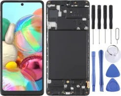 Für Samsung Galaxy A71 A715F Display Full OLED LCD Mit Rahmen Einheit Touch Ersatzteil Reparatur Schwarz