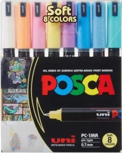 Faber-Castell 181724 - Marker UNI POSCA PC-1MR 8er Set Pastell