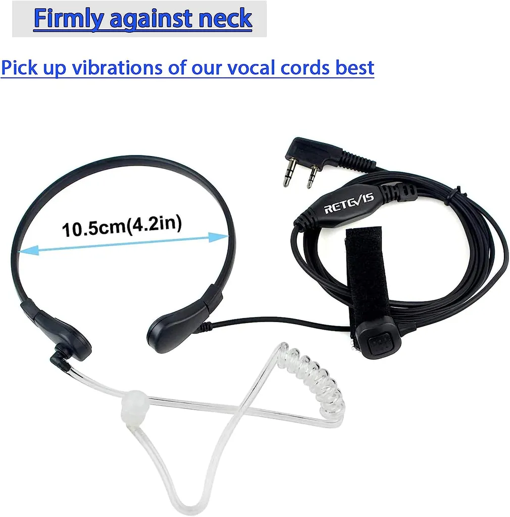 Retevis Funkgeräte Kehlkopfmikrofon Headset 2-pin PTT Kopfhörer Ohrhörer Kompatibel Mit Walkie Talkie RT24 RT27 RT622 RT28 RT617 RT618 RT619 RT46 Baofeng BF-88E UV-5R Kenwood (1 STK.) 7 Retevis Funkgeräte Kehlkopfmikrofon Headset 2-pin PTT Kopfhörer Ohrhörer Kompatibel Mit Walkie Talkie RT24 RT27 RT622 RT28 RT617 RT618 RT619 RT46 Baofeng BF-88E UV-5R Kenwood (1 STK.) – Bild 5