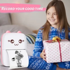 Multi-Mini-Drucker, Geschenke Für Kinder, Tragbarer Mini-Thermodrucker Im Taschenformat, Bluetooth-Smart-Mini-Aufkleberdrucker Mit Android- Oder IOS-App, Kompatibel Mit Inkless Printer(Pink,Set 1) -Elektronikpunkt a74a0bb7cd725931305dd3a730238b28