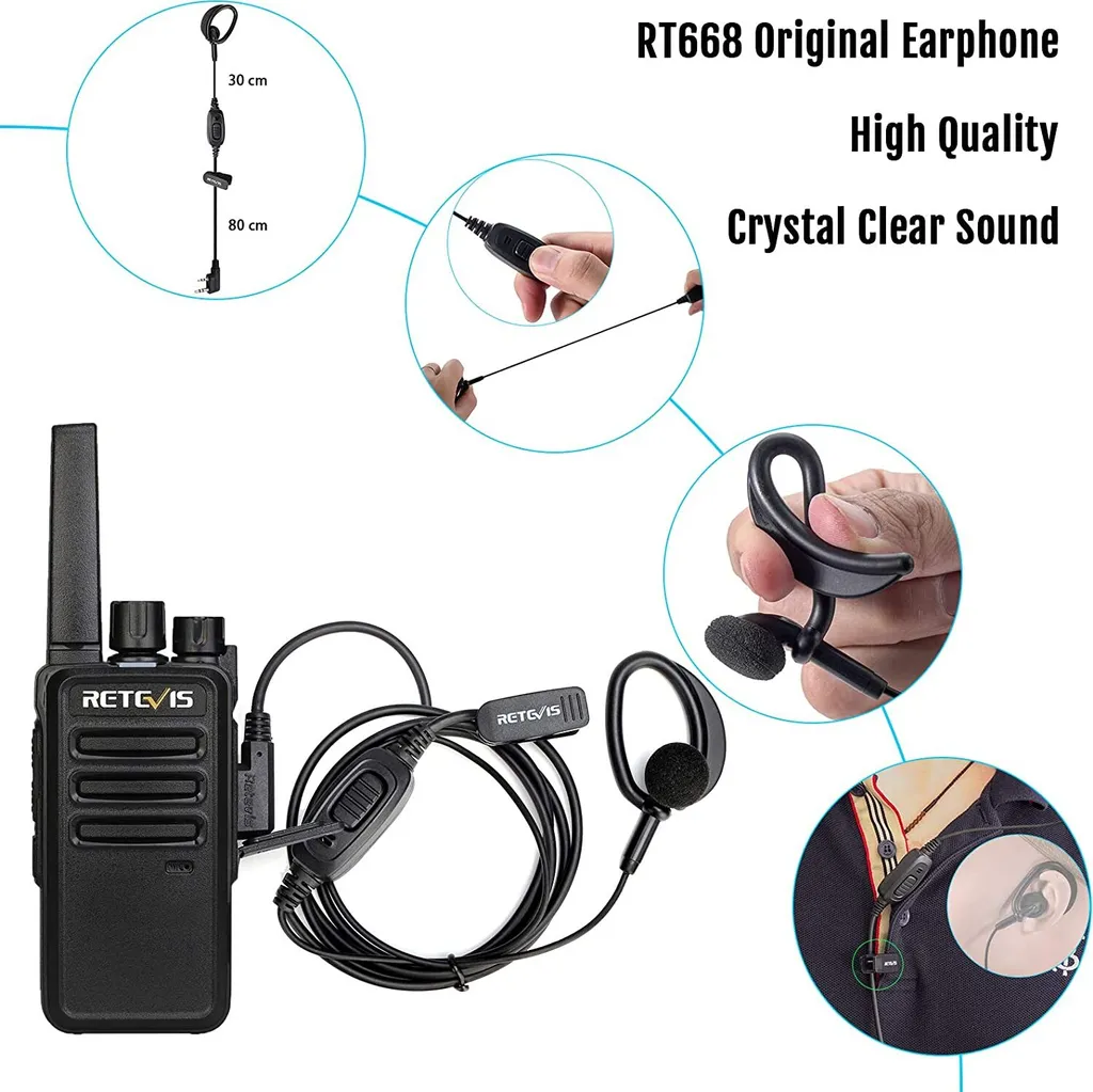 Retevis RT668 Funkgeräte Mit Headset, PMR446 Lizenzfrei, Robustes Walkie Talkie Mit 6 Wege Ladegerät, 1200mAh, VOX, Wiederaufladbare Funkgerät Set Für Schule, Fabrik, Baustelle (6 Stück, Schwarz) 5 Retevis RT668 Funkgeräte Mit Headset, PMR446 Lizenzfrei, Robustes Walkie Talkie Mit 6 Wege Ladegerät, 1200mAh, VOX, Wiederaufladbare Funkgerät Set Für Schule, Fabrik, Baustelle (6 Stück, Schwarz) – Bild 3
