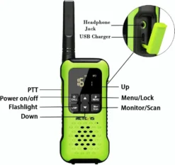 Retevis RT649P Walkie Talkie Wiederaufladbar, Wasserdichter IP67-Schwimmer, PMR 446, 16 Kanäle Lizenzfrei, LED-Taschenlampe, CTCSS/DCS VOX, Walkie Talkie-Headset Für Rettung(2 Paar, Grün) -Elektronikpunkt a79968935ef6da0645df12d39214ae21