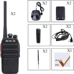 Retevis RT24V Freenet Funkgeräte Lizenzfrei, 6 Kanäle Professionelle Funkgerät Set, Wiederaufladbares Walkie Talkie Mit Headset Und USB-Ladestation (1 Paar, Schwarz) -Elektronikpunkt aa6c58e08bbe1bb3dee1dddd0e07909c