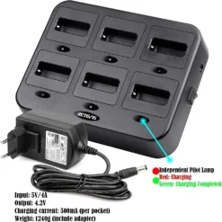 Retevis RB619 Funkgeräte Mit Headset, Walkie Talkie Mit 6-Wege-Ladegerät, Ferngespräch, 1650mAh, VOX, PMR446 Lizenzfrei Für Schule, Hotels, Museum (6 Stück, Marineblau) -Elektronikpunkt ac703d4527cd73d412f62478097935f2