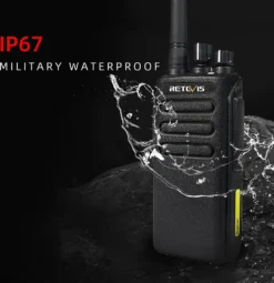 Retevis RT81 Walkie Talkie, Funkgerät Mit IP67 Wasserdicht, 32 Kanäle DMR Analog/Digital Modus, 2200mAh Li-Ion Batterie, Funkgeräte Mit Lange Reichweite Für Unternehmen, Logistik (1 Paar, Schwarz) -Elektronikpunkt b055710942da520a549d61e0044997a7