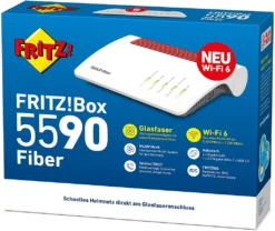 AVM FRITZ!Box 5590 Fiber (Wi-Fi 6 Glasfasermodem (WLAN AX), Bis 2.400 MBit/s (5 GHz) Und 1.200 MBit/s (2,4 GHz) -Elektronikpunkt b2d4c9e0d4632e739a6d78a7d5dfd157