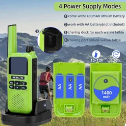 Retevis RA619 Walkie Talkie, Langstrecken Walkie Talkie Mit Bluetooth Headset, SOS Alarm, VOX, Taschenlampe, PMR446 2 Wege Radio Für Radfahren Im Freien (Grün, 3 Stück) Funkgeräte Set -Elektronikpunkt baa53bab9120b27aea669690d959dd7f