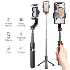 3 In 1 Telefon Gimbal Stabilizer Selfie Stick Stativ 86 Cm 5-teilig Mit Fernausloeser Telefonklemme Smart Drehbar Kompatibel Mit Ios HUAWEI Smartphones -Elektronikpunkt bec28fd5d90d06112462c573a433cc83