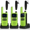 Retevis RA619 Walkie Talkie, Langstrecken Walkie Talkie Mit Bluetooth Headset, SOS Alarm, VOX, Taschenlampe, PMR446 2 Wege Radio Für Radfahren Im Freien (Grün, 3 Stück) Funkgeräte Set -Elektronikpunkt becbbf1239bfe1752e9440f1085117e1