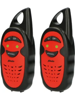 Alecto Multimedia FR-05RD - Walkie Talkie Set Für Kinder - Reichweite Von Bis Zu 3 Kilometern, Schwarz/rot Walkie Talkies Walkie Talkie Walkie Talkie Walky Talky Mtreisen