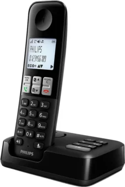 Philips D2551B / 01- Schnurloses DECT-Telefon Mit 1 Mobilteil Mit Anrufbeantworter, 50 Namen / Nummern Und Anrufer-ID - Schwarz -Elektronikpunkt c7b4b7d2bede95b7f3bfed14cd6b6e23