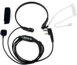 Retevis Funkgeräte Kehlkopfmikrofon Headset 2-pin PTT Kopfhörer Ohrhörer Kompatibel Mit Walkie Talkie RT24 RT27 RT622 RT28 RT617 RT618 RT619 RT46 Baofeng BF-88E UV-5R Kenwood (1 STK.)