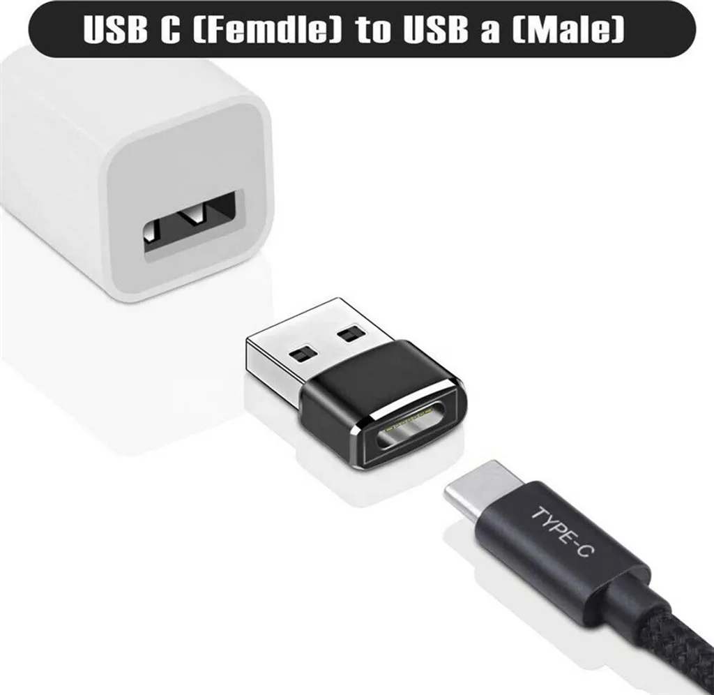 OTB Adapter Slim Kompatibel Zu USB-A 2.0 Stecker Auf USB Type C (USB-C) Buchse - Schwarz 5 OTB Adapter Slim Kompatibel Zu USB-A 2.0 Stecker Auf USB Type C (USB-C) Buchse - Schwarz – Bild 3