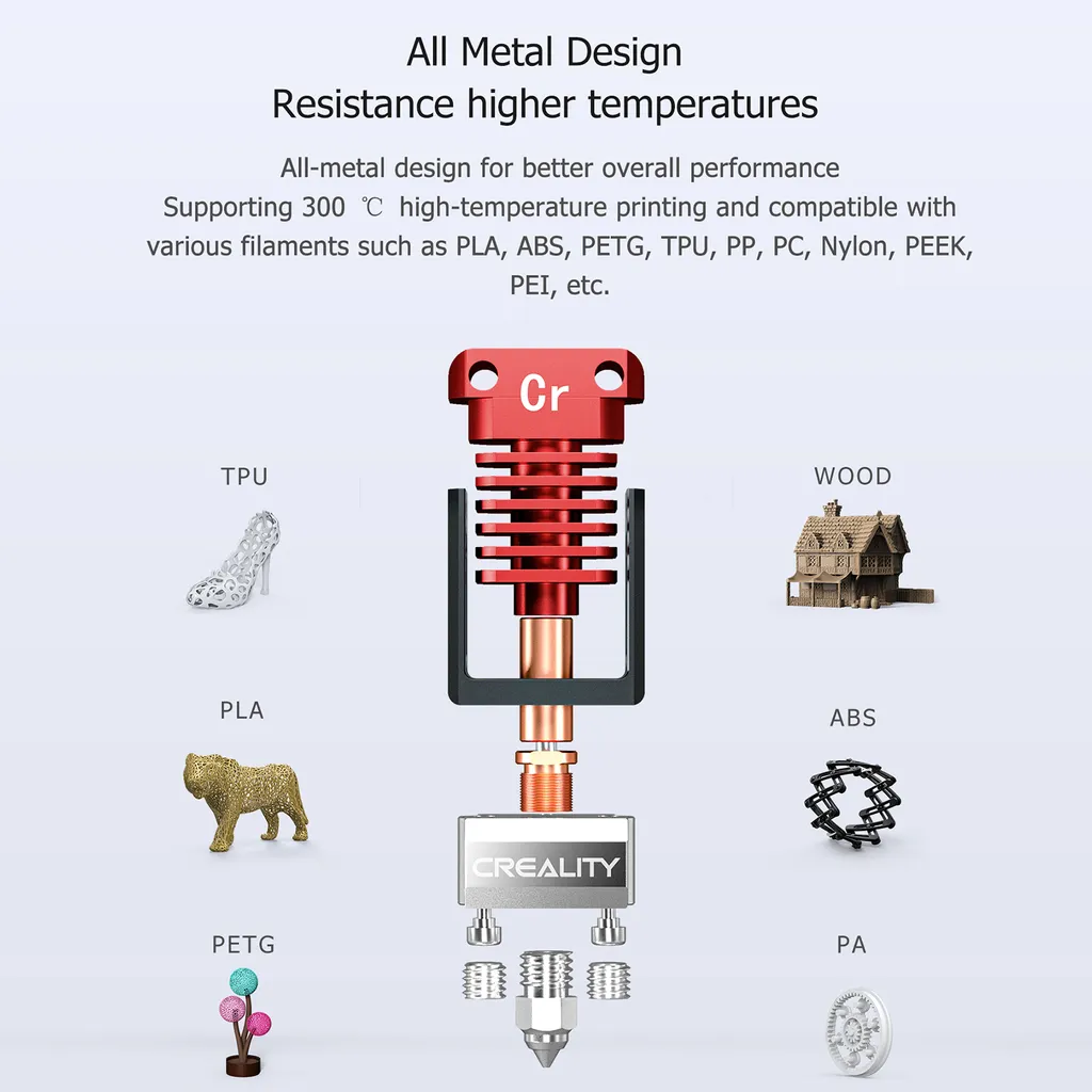 CREALITY 3D Spider Hochtemperatur-Hotend Mit Schneller Waermeableitung Fuer 3D-Drucker Ender-3 Pro/Ender-3/Ender-3 V2/Ender-5/Ender-2/CR-10 S5/CR-10/CR-20 Pro Support PLA ABS-PETG-TPU-Nylon-Filament 6 CREALITY 3D Spider Hochtemperatur-Hotend Mit Schneller Waermeableitung Fuer 3D-Drucker Ender-3 Pro/Ender-3/Ender-3 V2/Ender-5/Ender-2/CR-10 S5/CR-10/CR-20 Pro Support PLA ABS-PETG-TPU-Nylon-Filament – Bild 4