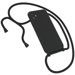 EAZY CASE Premium Silikon Handykette Kompatibel Mit Apple IPhone 11 Handyhülle Mit Umhängeband, Handykordel Mit Schutzhülle, Silikonhülle, Hülle Mit Band, Kette Für Smartphone, Schwarz