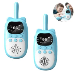 Spielzeug Für Kinder Im Alter Von 3–14 Jahren, Walkie-Talkie Für Jungen Und Mädchen, 22-Kanal-Handfunkgerät Mit Hintergrundbeleuchteter LCD-Taschenlampe, 3 Km Lange Reichweite Für Camping, Wandern, Outdoor-Abenteuer,Blue+Blue