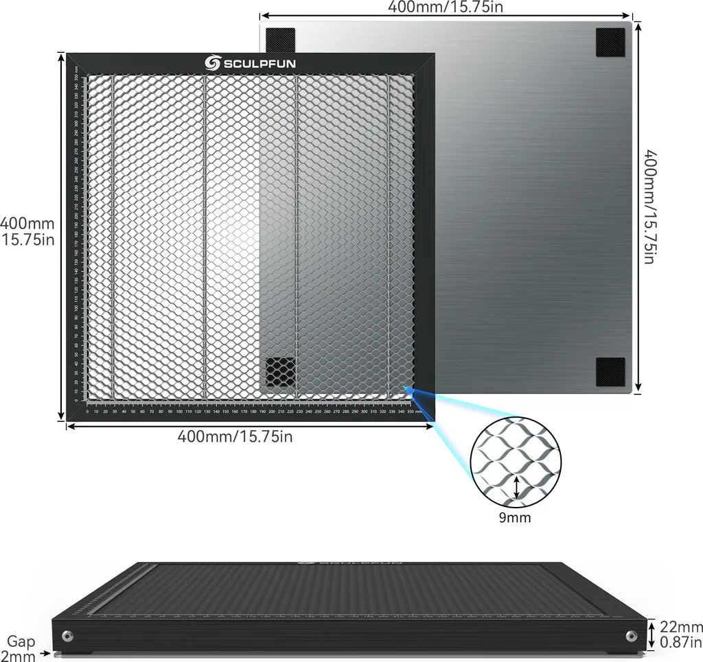 SCULPFUN 30L/Min Air Assist System+SCUL PFUN Walze Roller Set+Wabenarbeitstisch Stahlplatte 400 X 400 Mm SCULP FUN 19 SCULPFUN 30L/Min Air Assist System+SCUL PFUN Walze Roller Set+Wabenarbeitstisch Stahlplatte 400 X 400 Mm SCULP FUN – Bild 17