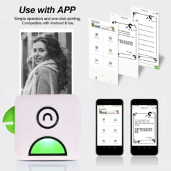 Poooli Pocket Thermodrucker 58 Mm Wireless BT-Drucker 300 Dpi Mit 1 Rolle Thermopapier Zum Drucken Von Etiketten Listen Fotos Erstellen Von Journalen Hand Account Planner Kompatibel Mit Android IOS -Elektronikpunkt ceac9bdc80e08bd2293963161ad11f1f