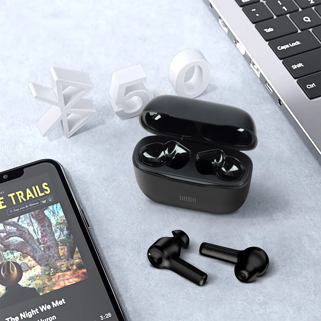 TWS Bluetooth 5.0 IPX5 Kopfhörer, 24 Std. Akkulaufzeit – Schwarz 6 TWS Bluetooth 5.0 IPX5 Kopfhörer, 24 Std. Akkulaufzeit – Schwarz – Bild 4