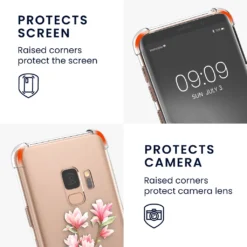Kwmobile Hülle Kompatibel Mit Samsung Galaxy S9 - Silikon Handyhülle Mit Kette - Rosa Weiß Transparent Magnolien -Elektronikpunkt cf8e32b6189714fbbc94d5e4c0eddbb1