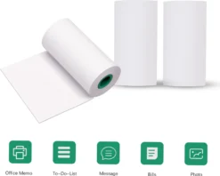 PeriPage Mini Pocket Etikettendrucker Labelprinter Thermodrucker Papierdrucker Mit Bluetooth-Verbindung + 3 Farbige Selbstklebende Thermorollen 56*30mm + 3 Rollen Weiß Thermopapier 57*30mm (Gelb) -Elektronikpunkt d0a0cf390f1b29935adc92aa1287482a