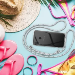 EAZY CASE Handykette Kompatibel Mit Samsung Galaxy A40 Kette, Handyhülle Mit Umhängeband, Handykordel, Schutzhülle, Kette, Silikonhülle, Silikon Cover, Weiß / Silber -Elektronikpunkt d47c1ac639216376e6e862e3ad303e8f