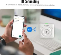 PeriPage Mini Pocket Etikettendrucker Labelprinter Thermodrucker Papierdrucker Mit Bluetooth-Verbindung + 3 Farbige Selbstklebende Thermorollen 56*30mm + 3 Rollen Weiß Thermopapier 57*30mm (Gelb) -Elektronikpunkt d4d196833dfa152a2104abd71afca60e