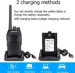 Retevis RT27 Walkie Talkie, 16 Kanäle PMR Funkgeräte Set, CTCSS/DCS VOX Notanruf, Funkgeräte Wiederaufladbar Mit USB Ladeschale, Funkgeräte Für Schule, Sicherheit, Restaurant, Supermarkt -Elektronikpunkt d4f37f77d2964684a1e25b213ded18a5