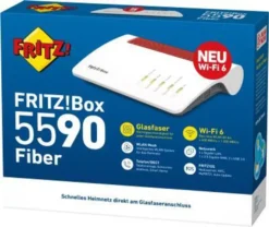 AVM FRITZ!Box 5590 Fiber (Wi-Fi 6 Glasfasermodem (WLAN AX), Bis 2.400 MBit/s (5 GHz) Und 1.200 MBit/s (2,4 GHz) -Elektronikpunkt d5957c640f52979ba5e981ea9b92c1b9