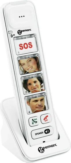 Geemarc PHOTODECT 295 Zusatz-Telefon - Schnurloses Schwerhörigen 30 DB -Telefon Mit 4 Fototasten Und Lautsprecher - Besonders Praktisch Bei Demenz - Deutsche Version -Elektronikpunkt d7547328c211bfbac69f171f53996c62