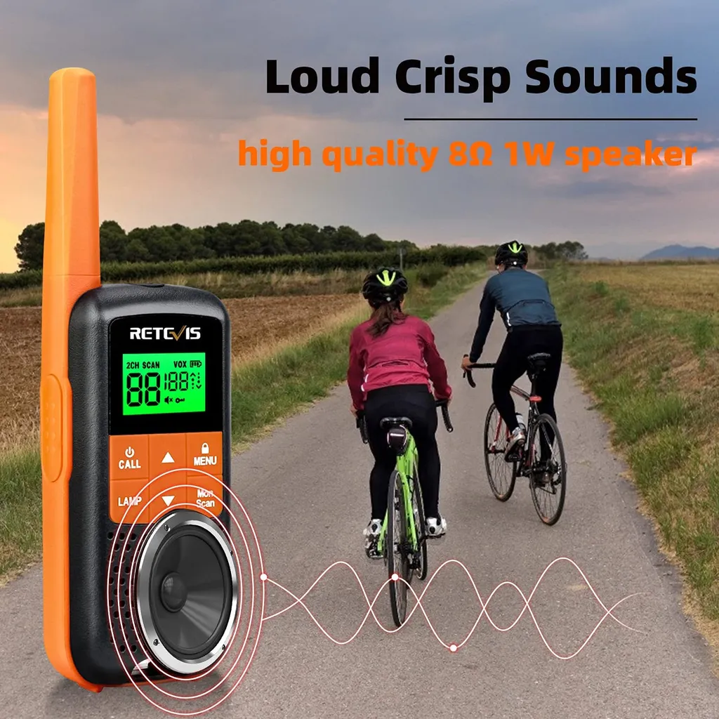 Retevis RT649 Walkie Talkie Set, Lizenzfrei PMR446 Funkgerät Set, 16 Kanäle VOX LED Taschenlampe IP65 Wasserdichtes Scan Zwei Lademethoden (Orange, 2 STK.) 6 Retevis RT649 Walkie Talkie Set, Lizenzfrei PMR446 Funkgerät Set, 16 Kanäle VOX LED Taschenlampe IP65 Wasserdichtes Scan Zwei Lademethoden (Orange, 2 STK.) – Bild 4