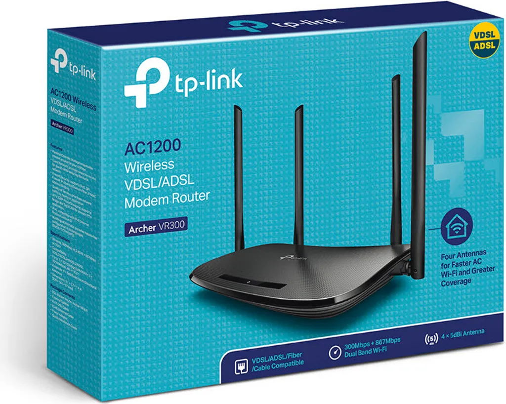 TP-Link Archer VR300 AC1200 Gigabit WLAN ADSL/VDSL Router 4 TP-Link Archer VR300 AC1200 Gigabit WLAN ADSL/VDSL Router – Bild 2