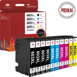 10er Epson 603 XL Ersetzen Epson 603xl Druckerpatronen - Expression Home XP-3100 XP-4100 XP-2100 XP-2105 XP-3105 XP-4105 Workforce WF-2830 WF-2810 WF-2835 WF-2850, 4 Schwarz/2 Cyan/2 Magenta/2 Gelb
