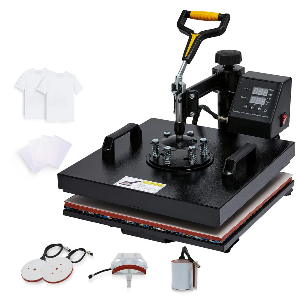 Crenex 5-IN-1 38x38cm Transferpresse T-Shirtpresse Textildruck Heißpresse Hitzepresse 3 Crenex 5-IN-1 38x38cm Transferpresse T-Shirtpresse Textildruck Heißpresse Hitzepresse