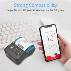 Bisofice Tragbarer 58-mm-Beleg-Thermodrucker 2 Zoll Mini Mobile Pocket Printers Mit 1 Thermopapierrolle USB & Wireless BT-Verbindung Kompatibel Mit Windows/Android/iOS Fue R Office Market Restaurant Sales Retail Shop -Elektronikpunkt dcb89c1a0e5444a152914fecee01f2bf