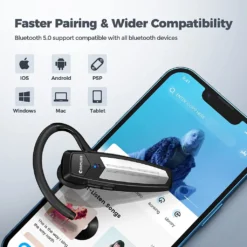 Business Style Bluetooth Ohrhörer V5.0, Bluetooth Headset Freisprecheinrichtung Mit 18H HD Telefonanruf & CVC8.0 Noise Cancelling Dual Mikrofon -Elektronikpunkt de035616e3fbaae5cc9303f982a4247d