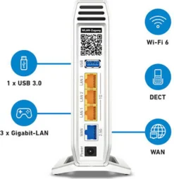 AVM FRITZ!Box 4060 - Wi-Fi 6 (802.11ax) - Tri-Band (2,4 GHz / 5 GHz / 5 GHz) - Eingebauter Ethernet-Anschluss - Weiß - Tabletop-Router -Elektronikpunkt de899e1764b48fd786de4cbc0b3072fe