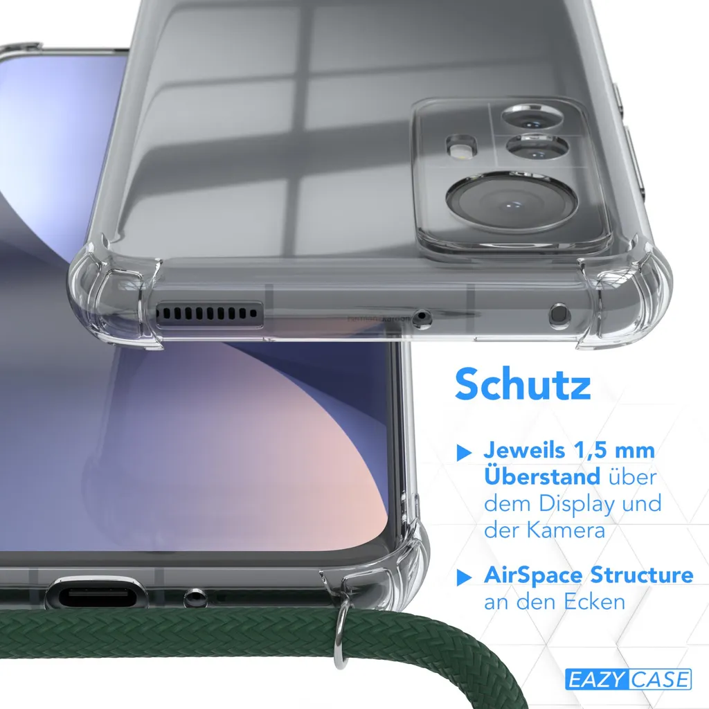 EAZY CASE Handykette Kompatibel Mit Xiaomi 12 / 12X Kette, Handyhülle Mit Umhängeband, Handykordel, Schutzhülle, Kette, Silikonhülle, Silikon Cover, Grün 7 EAZY CASE Handykette Kompatibel Mit Xiaomi 12 / 12X Kette, Handyhülle Mit Umhängeband, Handykordel, Schutzhülle, Kette, Silikonhülle, Silikon Cover, Grün – Bild 5