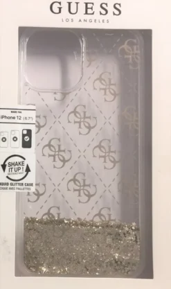 Guess Hardcase Liquid Glitter 4G Gold Für IPhone 12 Pro Max 6,7 Back-Cover Schutz-hülle