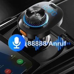 Bluetooth FM Transmitter Für Auto Mit Freisprecheinrichtung Und Navigation, Kabellos FM Bluetooth Adapter Auto Mit Bunte LED-Leuchte (7 Farbe), Kfz-Radio FM Transmitter Unterstützt TF-Karte USB-Drive Musiksteuerung, USB-A USB-C Dual USB-Ladegerät Mit PD 22.5W Schnellladung Für Smartgeräte, Handy Freisprechanlagen, GPS-Geräte -Elektronikpunkt e2f5a2ac51dc31ad977e19106c58ab21