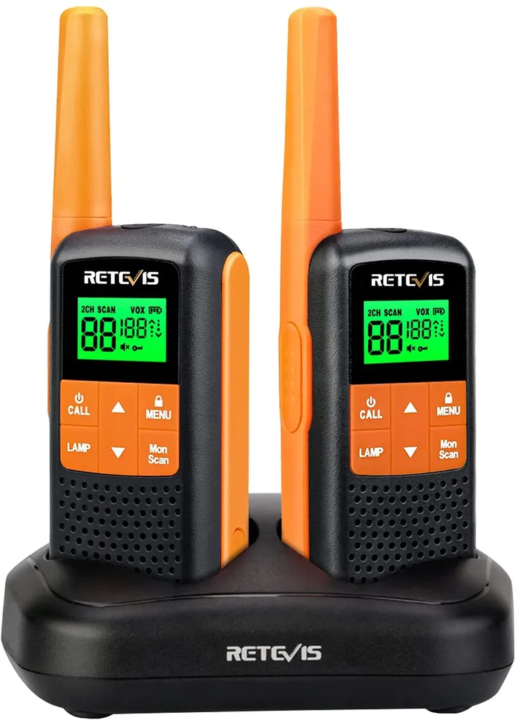 Retevis RT649 Walkie Talkie Set, Lizenzfrei PMR446 Funkgerät Set, 16 Kanäle VOX LED Taschenlampe IP65 Wasserdichtes Scan Zwei Lademethoden (Orange, 2 STK.) 3 Retevis RT649 Walkie Talkie Set, Lizenzfrei PMR446 Funkgerät Set, 16 Kanäle VOX LED Taschenlampe IP65 Wasserdichtes Scan Zwei Lademethoden (Orange, 2 STK.)