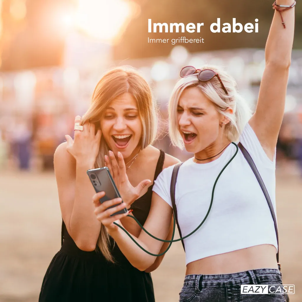 EAZY CASE Handykette Kompatibel Mit Xiaomi 12 / 12X Kette, Handyhülle Mit Umhängeband, Handykordel, Schutzhülle, Kette, Silikonhülle, Silikon Cover, Grün 5 EAZY CASE Handykette Kompatibel Mit Xiaomi 12 / 12X Kette, Handyhülle Mit Umhängeband, Handykordel, Schutzhülle, Kette, Silikonhülle, Silikon Cover, Grün – Bild 3