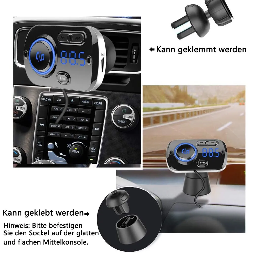 Autoradio FM Transmitter Bluetooth 5.0 Autoradio AdapterAutoladegerät Mit 7-Farben-Licht, Dual-USB-MP3-Freisprecheinrichtung 4 Autoradio FM Transmitter Bluetooth 5.0 Autoradio AdapterAutoladegerät Mit 7-Farben-Licht, Dual-USB-MP3-Freisprecheinrichtung – Bild 2