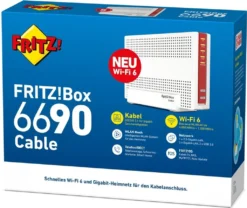 AVM FRITZ Box 6690 Cable - Wi-Fi 6 (802.11ax) - Dual-Band (2,4 GHz/5 GHz) - Eingebauter Ethernet-Anschluss - Weiß - Tabletop-Router -Elektronikpunkt e59fce08b9e89c28cb3cc8ca00fe11ed